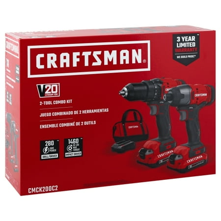 UPC 885911548823 product image for CRAFTSMAN V20 Cordless Drill Combo Kit, 2 Tool (CMCK200C2) | upcitemdb.com