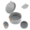 thumbnail image 3 of Unique Bargains Round Single-Layer Multi-Function Jewelry Box Organizer Gray, 3 of 5
