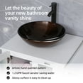 thumbnail image 2 of Eclife 36"W x 20"D x 32"H White Bathroom Vanity Cabinet Sink Combo Brown Round Tempered Glass Vessel Sink with Side Cabinet with Faucet Drain High Definition Mirror Set, 2 of 15