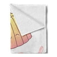 thumbnail image 2 of Saying Soft Flannel Fleece Throw Blanket, Sleeping Jelly with Wings Design Hand Lettering Calligraphy Dessert Theme, Cozy Plush for Indoor and Outdoor Use, 60" x 80", Cream Pink, by Ambesonne, 2 of 5