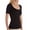 Black, variant on Women's MeMoi MSM-130 SlimMe Seamless Short Sleeve Shaping Top (Nude M)