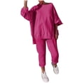 thumbnail image 2 of Tenues Survêtements de Sport pour Femmes Chandail à Manches Longues à Enfiler Col Rond et Ensemble de Pantalon de Survêtement, 2 of 9