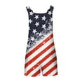 thumbnail image 5 of Nrmvnmi Short Jumpsuits for Women Independence Day American Flag Loose Sleeveless Casual Romper Overalls Jumpsuit with Pockets Multicolor MMothers Day Gifts, 5 of 5