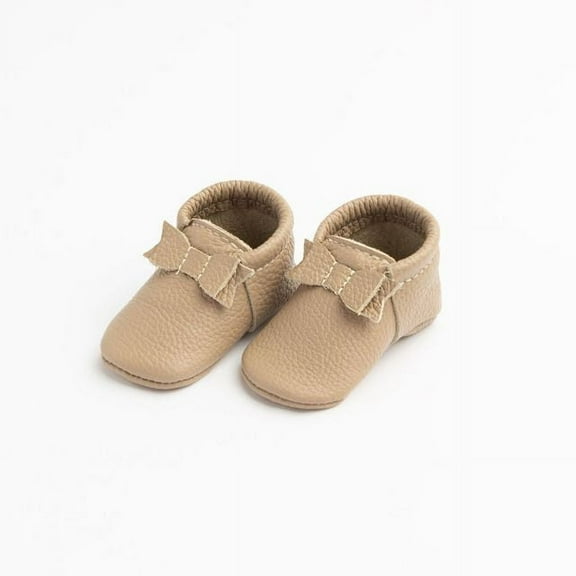 Freshly Picked First Pair Toast Bow Moccasin Baby Shoe Newborn