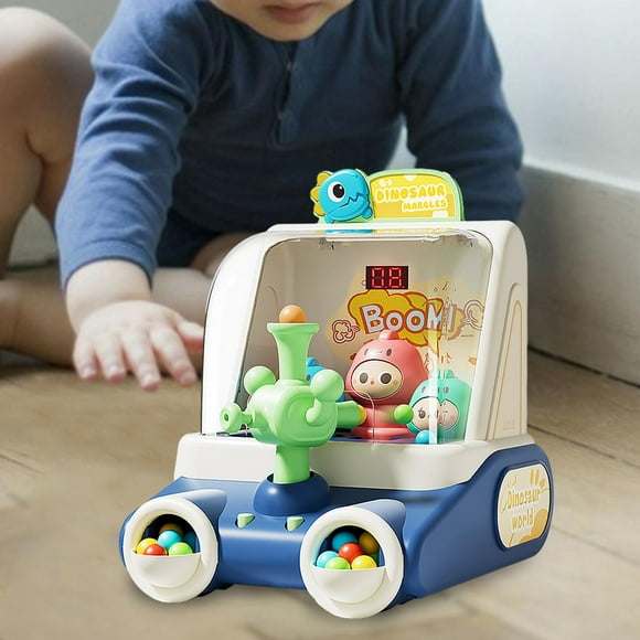 Runquan Shooting Toys for Kids Early Education Toy with 20 Marbles Dinosaur Launcher blue