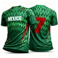 thumbnail image 6 of LEKWK Mexico Jersey Men Short Sleeve Quick-Dry International Football Shirts Breathable Loose Game Day Athletic Shirts Fan Mexico Soccer Jersey Collection, 6 of 7