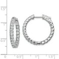 thumbnail image 5 of Sterling Silver Rhodium-Plated Cz In And Out Hinged Hoop Earrings (24 X 25) Made Indonesia qe7959, 5 of 6