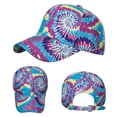 thumbnail image 2 of XIAOCHA Womens Tie Dye Print Baseball Cap Adjustable Hat Band Sun Protection Ball Hat,Purple, 2 of 8