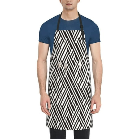 

Rateoe Black White Stripes Aprons with Pocket Men Womens Aprons Waterproof Adjustable Cooking Aprons for Kitchen Gardening and Salon