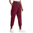 thumbnail image 2 of Ktyne Womens Scrub Bottoms Ultra Soft 4-Way Stretch Scrub Pants with Pockets Anti-Wrinkle Slim Fit Cargo Scrub Pants Lightweight Drawstring Running Sweatpants Deep Red XXL, 2 of 5
