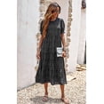 thumbnail image 2 of Vestido PRETTYGARDEN Bohemio Floral Midi con Mangas Abullonadas Cortas Negro S, 2 of 8