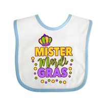 Inktastic Mister Mardi Gras with Crown and Dots Boys Baby Bib
