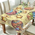 thumbnail image 4 of SKYSONIC Easter Bunny Eggs Tablecloth Waterproof Washable Polyester Square Table Cover Durable Tablecloth for Kitchen Dining Table Party Decor (54 X 72 Inch), 4 of 7