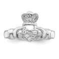 thumbnail image 5 of 925 Sterling Silver Polished Cubic Zirconia Claddaugh Ring Size 6 2mm Wide Ring for Women, 5 of 5