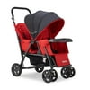 Joovy Caboose Too Graphite Stand-On Tandem Stroller, Red with Caboose Rear Seat, Red