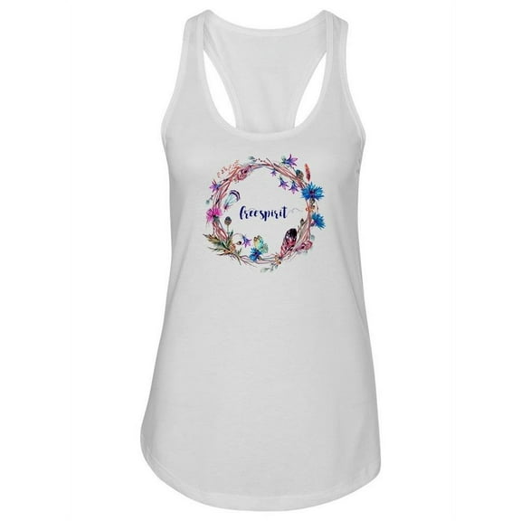 Wildflower Wreath Racerback Tank Women -Image by Shutterstock, Female Large