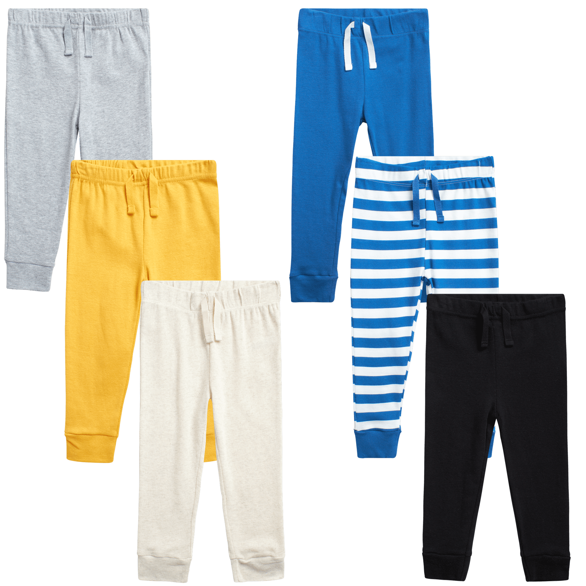 Koala Baby Boys' Sweatpants 6 Piece Playwear Lightweight Jogger Pants (Newborn/Infant