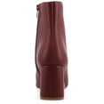 thumbnail image 3 of Journee Womens Haylinn Inside Zip Block Heel Booties, Widths Available, 3 of 8