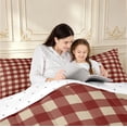 thumbnail image 4 of Manfei Retro Grid Full Size Comforter Sets,Classic Plaid Bedding Comforter Set,Red,Reversible,3-Piece,1 Comforter and 2 Pillowcases,3-Piece,1 Comforter and 2 Pillowcases, 4 of 7