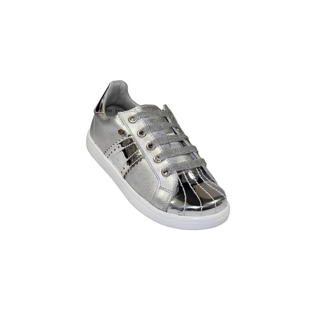 TENIS CASUALES COQUETA NIÑA PLATA PIEL 157103Y LEON 157103Yp