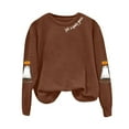 thumbnail image 5 of mgoYE Halloween Womens Clothing Long Sleeve Crewneck Casual Dressy Tops Funny Graphic Halloween Costumes Fall Fashion Outfits(Brown,S), 5 of 5