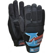 MSC Size M (8) Amara with Padding Anti-Vibration/Impact Protection Work Gloves For Mechanic's & Lifting, Uncoated, Hook & Loop Cuff, Full Fingered, Stars & Stripes, Paired