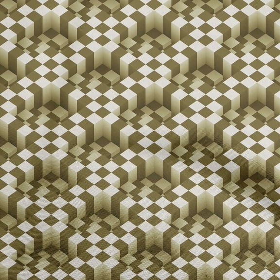 oneOone Georgette Viscose Dark Olive Green Fabric Geometrical Sewing Material Print Fabric By The Yard 42 Inch Wide