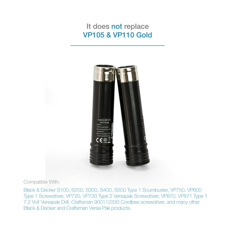 Black & Decker VersaPak Screwdriver Set VP720 3.6v Vp130 Charger Ni CD  Battery for sale online