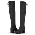 thumbnail image 2 of JORYA Women's Over the Knee Boots Block Heel Black Boots, 2 of 7