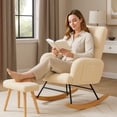 thumbnail image 3 of CloudRest Pro Oversized Nursery Rocking Chair with Ottoman, Cozy Accent Chair for Nursery/Bedroom/Living Room, Beige, 3 of 7