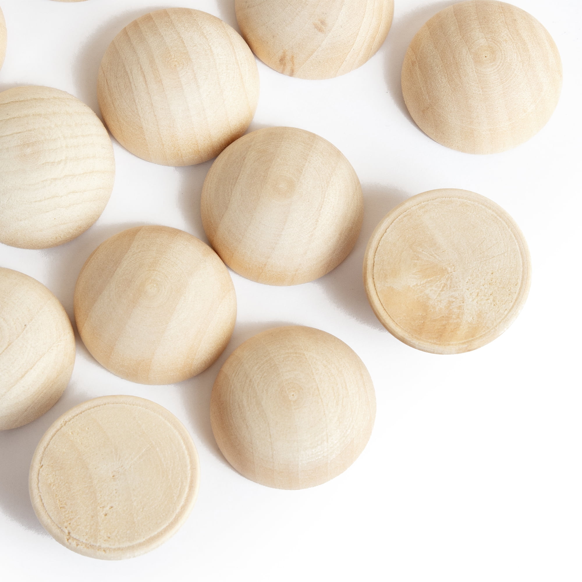 Hello Hobby 1 Inch Unfinished Split Natural Wood Balls 13-Piece Set