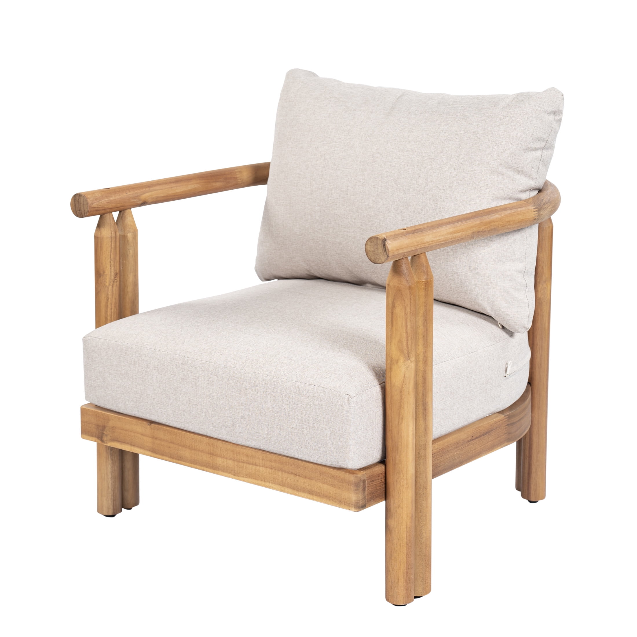 Christopher Knight Home 3-Piece Outdoor Acacia Wood Sofa Set with Beige Cushions, 5 Seats, Light Teak