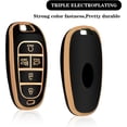 thumbnail image 3 of Key Fob Cover Compatible with Hyundai Sonata Santa Fe Tucson 2024-2021 Keychain Case Holder Protector,A:black, 3 of 6