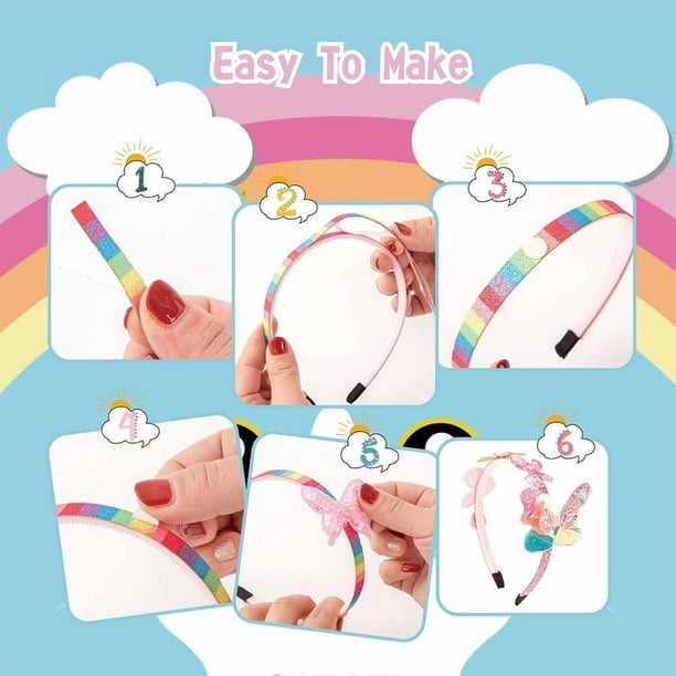 PURPLE LADYBUG Kit de fabrication de bandeaux sirène à faire soi-même – Accessoires pour cheveux mignons PURPLE LADYBUG Kit de fabrication de bandeaux sirène à faire soi-même – Accessoires pour cheveux mignons