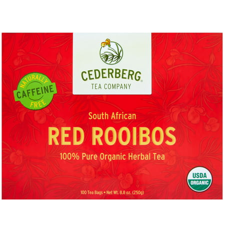 Organic Rooibos Tea Bags - Caffeine Free South African Red Tea (100 (Best Tea For Concentration)
