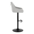 thumbnail image 5 of Hannah Adjustable Barstool Set of 2 Swivel, Black Bar Stools, Bar Chairs, Swivel Bar Stools Set of 2 with Back, Bar Height Stools Set of 2 (Grey Fabric), 5 of 6