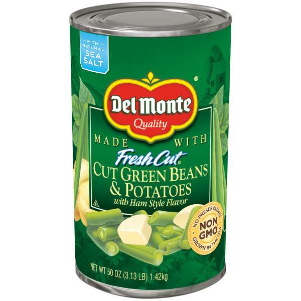 Del Monte Fresh Cut Green Beans And Potatoes, 50 oz, Can