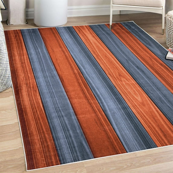 Rustic Decorative Rug, Vertical Wooden Planks Image Cottage Cabin Life in Countryside Theme, Quality Carpet for Bedroom Dorm and Living Room, 6 Sizes, Scarlet, by Ambesonne