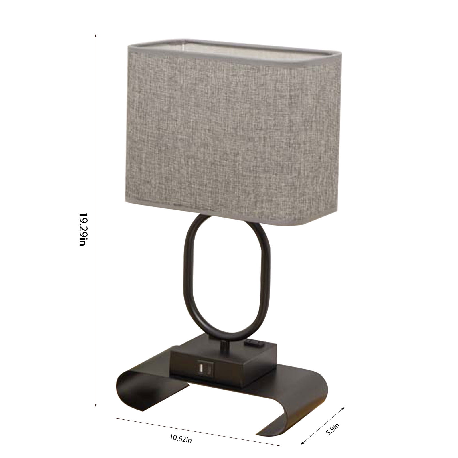 Viflosae Small Table Lamp for Bedroom - Bedside Lamps for Nightstand, Minimalist Night Stand Light Lamp with Square Fabric Shade, Desk Reading Lamp for Kids Room Living Room Office Dorm