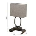 thumbnail image 3 of Pompotops Bedside Table Lamp With 2 USB Charging Portsh And 2 AC Sockets Press Lamp With Fabric Linen Shade For Living Room Bedroom Office Reading Work, Gray, 3 of 8