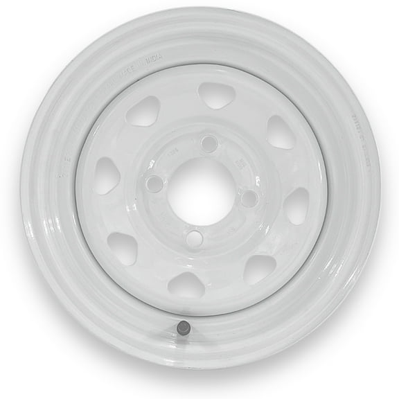 SteelMaster Steel Trailer Wheel 12x4 4 on 4 Bolt TR600HP White Eight Spoke