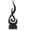 Big Black Statue, variant on Abstract Black Sculpture: Flame Statue with Glass Ball Art Figurines - Centerpiece for Modern Decor