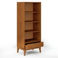 thumbnail image 5 of Harper 24W 4 Shelf Bookcase with Drawer (Set of 2) in Teak Brown, 5 of 7