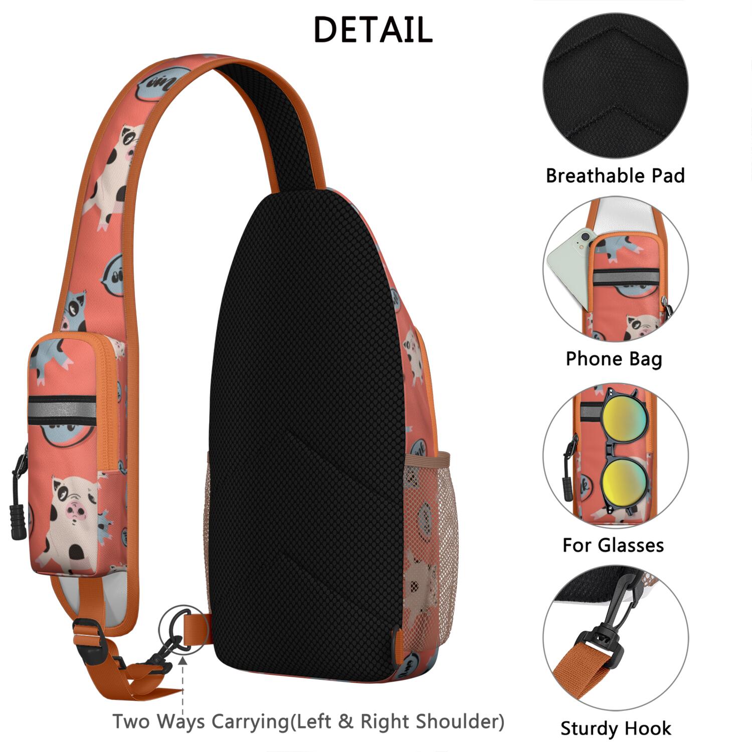 Cute Night Forest Pattern Crossbody Shoulder Bag for Women Men – Large front zip pocket, Multipurpose storage, Lightweight – Artistic Pattern Design for Travel, Hiking, Outdoor