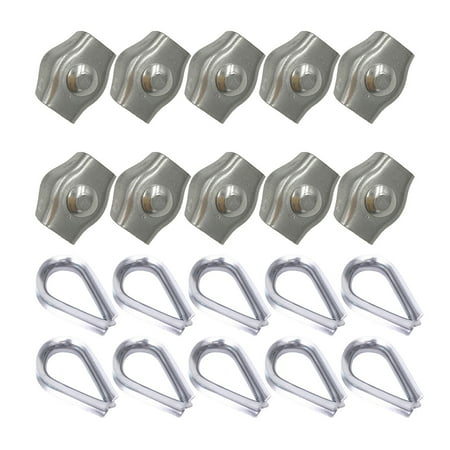 

Set Of 12 Rope Clamp And Wire Rope Thimble 304 Stainless Steel Rope Clip