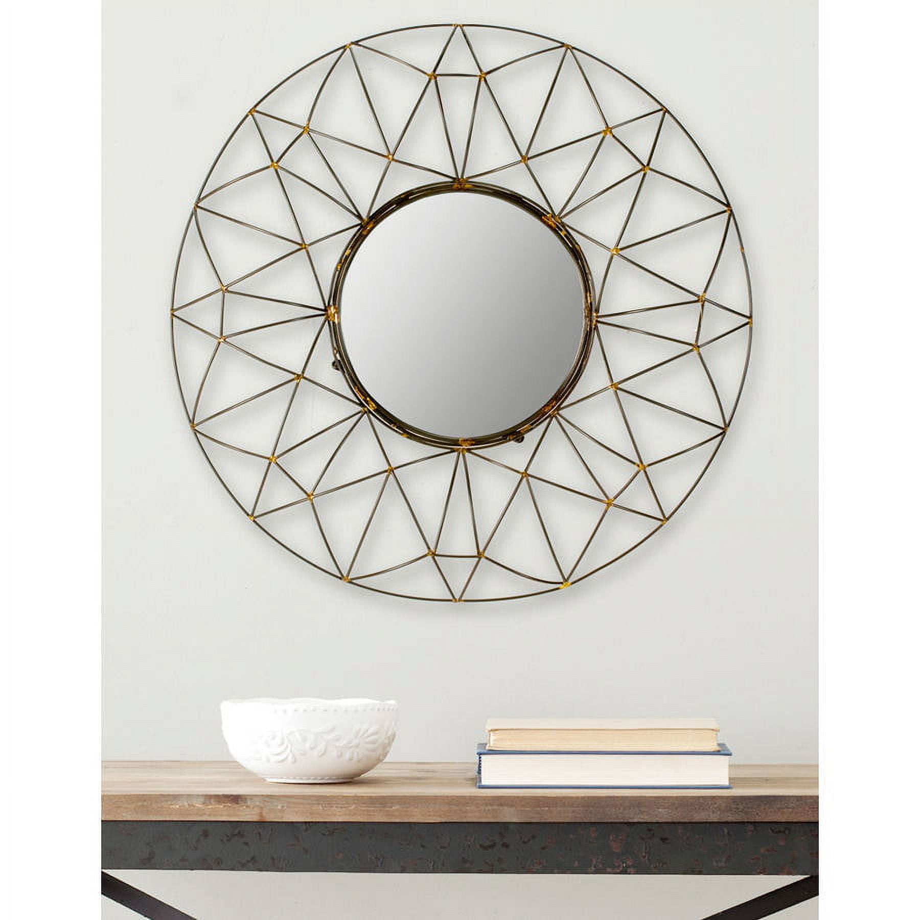 SAFAVIEH 11.5" Round Gossamer Mirror, Natural