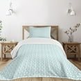 thumbnail image 3 of Ambesonne Chevron Quilted Bedspread Set 2 Pcs, Classic Compact Zigzags, Twin Size, Pale Blue White, 3 of 6