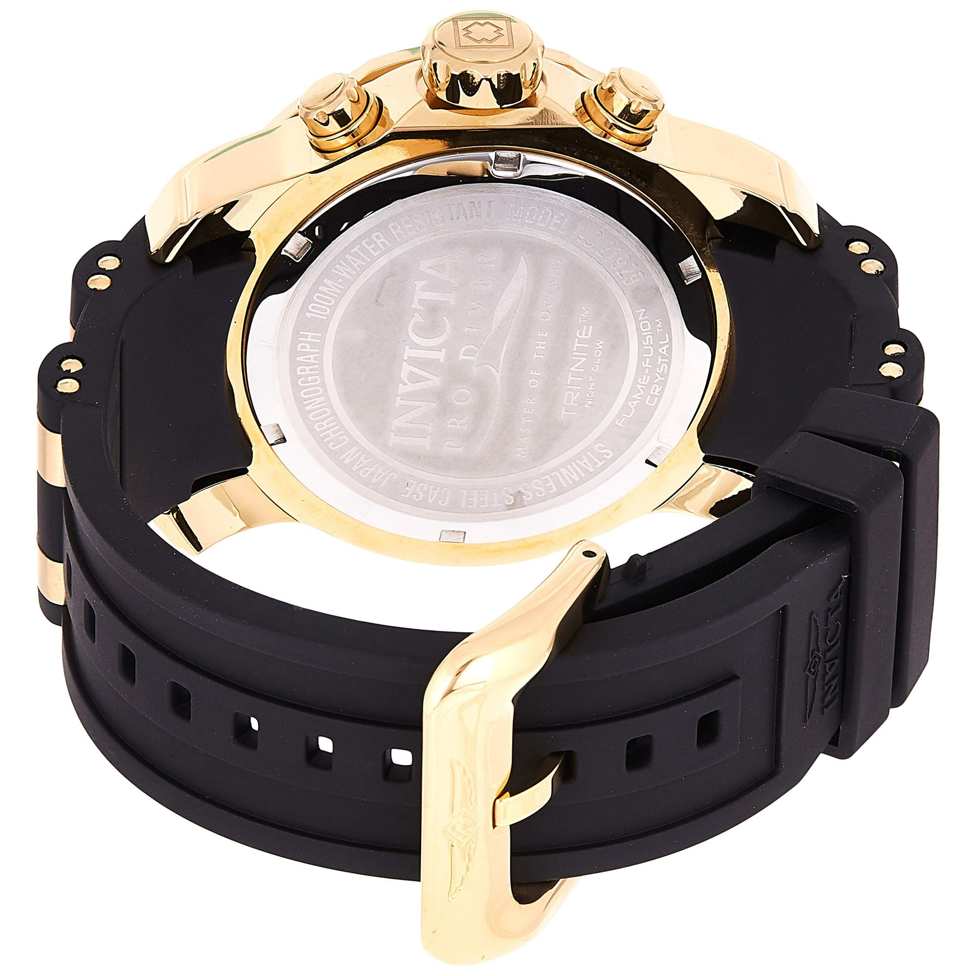 Invicta Men s Pro Diver 21929 Gold Polyurethane Japanese Quartz Diving Watch Walmart