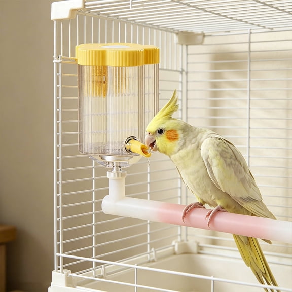 Automatic Bird Water Dispenser Flower Shaped Transparent Parrot Water Feeder Bottle Floating No Spill Cage Mount Bird Waterer Cage Accessories for Budgie Lovebird Conure Small Birds