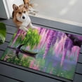 thumbnail image 3 of Entryway Rug 2'x3', Purple Vine Flowers Small Rug for Kitchen Bathroom Door Mat Indoor Entrance, Spring Tree Lake Boat Retro Oil Painting Non-Slip Area Rugs Floor Mats Carpet Front Door Rugs, 3 of 8